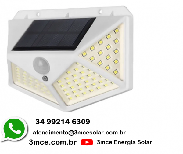 Luminária Solar 100 Led com Sensor de Presença Yata